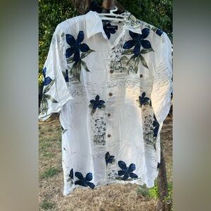 Puritan White and Blue Short Sleeve Polo Casual Shirt